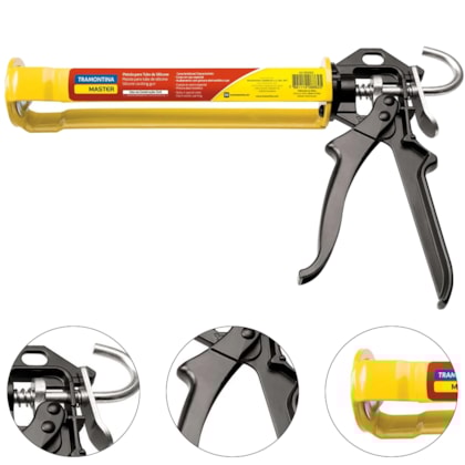 PISTOLA PARA TUBO DE SILICONE 280ML COM CHAPAS EM AÇO - 43199002 TRAMONTINA PISTOLA PARA TUBO DE SILICONE 280ML COM CHAPAS EM AÇO - 43199002 TRAMONTINA