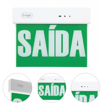 PLACA DE SINALIZAÇÃO SAÍDA DE EMERGÊNCIA LED VERDE FACE ÚNICA 1W 6500K AUTOVOLT - 200.22.0031-0 G-LIGHT PLACA DE SINALIZAÇÃO SAÍDA DE EMERGÊNCIA LED VERDE FACE ÚNICA 1W 6500K AUTOVOLT - 200.22.0031-0 G-LIGHT