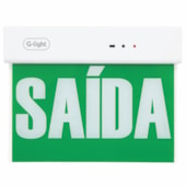 PLACA DE SINALIZAÇÃO SAÍDA DE EMERGÊNCIA LED VERDE FACE ÚNICA 1W 6500K AUTOVOLT - 200.22.0031-0 G-LIGHT