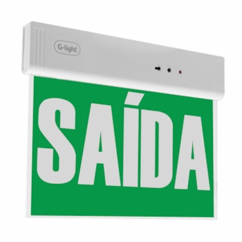 PLACA DE SINALIZAÇÃO SAÍDA DE EMERGÊNCIA LED VERDE FACE ÚNICA 1W 6500K AUTOVOLT - 200.22.0031-0 G-LIGHT