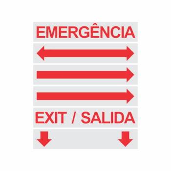 PLACA DE SINALIZACAO SAIDA DE EMERGENCIA LED VERMELHO FACE UNICA 1W 6500K AUTOVOLT - 200.22.0030-0 G-LIGHT