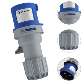 PLUG INDUSTRIAL 16A 3P (2P+T) 6H AZUL IP44 EPI162P220 - 1957 ELITEK PLUG INDUSTRIAL 16A 3P (2P+T) 6H AZUL IP44 EPI162P220 - 1957 ELITEK
