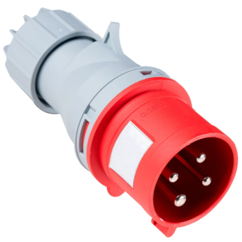 PLUG INDUSTRIAL 16A 4P (3P+T) 9H VERMELHO IP44 EPI163P380 - 1964 ELITEK