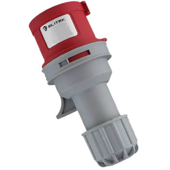 PLUG INDUSTRIAL 16A 4P (3P+T) 9H VERMELHO IP44 EPI163P380 - 1964 ELITEK