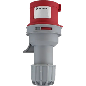 PLUG INDUSTRIAL 16A 4P (3P+T) 9H VERMELHO IP44 EPI163P380 - 1964 ELITEK