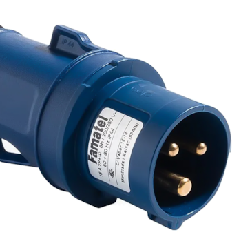 PLUG INDUSTRIAL SPEED PRO IP44 16A 3P (2P+T) 6H 220V AZUL - 13200 FAMATEL