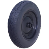 PNEU/RODA MACICA PARA CARRINHO DE MAO PU 3.25-8 EVT COM ROLETE EIXO DE 1" EM METAL - BULL MASTER / BUFFALO