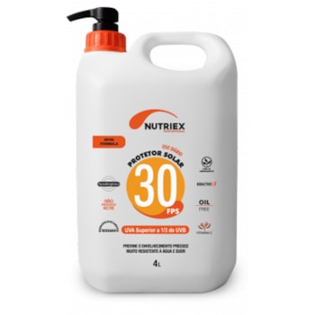 PROTETOR SOLAR FPS 30 4L CORPORAL PROFISSIONAL - 0061010 NUTRIEX PROTETOR SOLAR FPS 30 4L CORPORAL PROFISSIONAL - 0061010 NUTRIEX