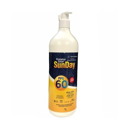 PROTETOR SOLAR FPS 60 1/3 UVA 1L SUNDAY - NUTRIEX PROTETOR SOLAR FPS 60 1/3 UVA 1L SUNDAY - NUTRIEX