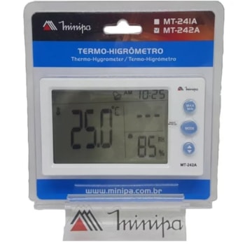 RELOGIO TERMO-HIGROMETRO INT. - MT-242A MINIPA RELOGIO TERMO-HIGROMETRO INT. - MT-242A MINIPA
