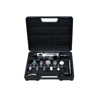 RETIFICA PNEUMATICA 1/4" 24000RPM COM 10 PONTA MONTADAS + ACESSORIOS E MALETA  - 101014 ROTTA