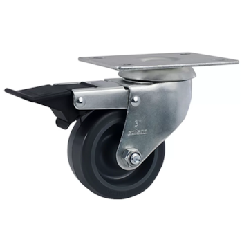 RODIZIO GIRATORIO 3" X 1.1/4" BORRACHA TERMOPLASTICA CINZA C/ FREIO GLPF312BPFP (2502) 60KG - COLSON RODIZIO GIRATORIO 3" X 1.1/4" BORRACHA TERMOPLASTICA CINZA C/ FREIO GLPF312BPFP (2502) 60KG - COLSON