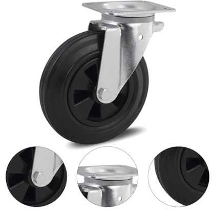 RODIZIO GIRATORIO 8" X 2" RODA BORRACHA MACIÇA GLP.82BMFP 150KG - 43180201190700003977 COLSON RODIZIO GIRATORIO 8" X 2" RODA BORRACHA MACIÇA GLP.82BMFP 150KG - 43180201190700003977 COLSON