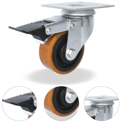RODÍZIO GIRATÓRIO COM FREIO 3" SÉRIE 12 POLIURETANO GLPF312PFE - 33070190140000007521 COLSON RODÍZIO GIRATÓRIO COM FREIO 3" SÉRIE 12 POLIURETANO GLPF312PFE - 33070190140000007521 COLSON