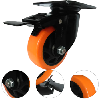 RODÍZIO GIRATÓRIO COM FREIO 4" X 1.1/2" BLACK PU GLPBF 414 PU E - 43121332330500004805 COLSON RODÍZIO GIRATÓRIO COM FREIO 4" X 1.1/2" BLACK PU GLPBF 414 PU E - 43121332330500004805 COLSON