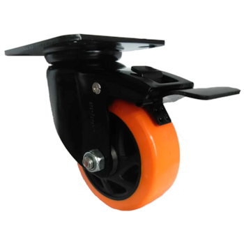 RODÍZIO GIRATÓRIO COM FREIO 4" X 1.1/2" BLACK PU GLPBF 414 PU E - 43121332330500004805 COLSON RODÍZIO GIRATÓRIO COM FREIO 4" X 1.1/2" BLACK PU GLPBF 414 PU E - 43121332330500004805 COLSON