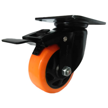 RODÍZIO GIRATÓRIO COM FREIO 4" X 1.1/2" BLACK PU GLPBF 414 PU E - 43121332330500004805 COLSON RODÍZIO GIRATÓRIO COM FREIO 4" X 1.1/2" BLACK PU GLPBF 414 PU E - 43121332330500004805 COLSON
