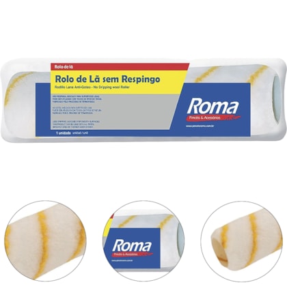 ROLO DE LÃ SEM RESPINGO 15CM 822 - 367842 PINCEIS ROMA ROLO DE LÃ SEM RESPINGO 15CM 822 - 367842 PINCEIS ROMA