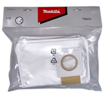 SACO COLETOR DE PÓ DE PAPEL COM 10 UNIDADES - 197903-8  MAKITA SACO COLETOR DE PÓ DE PAPEL COM 10 UNIDADES - 197903-8  MAKITA