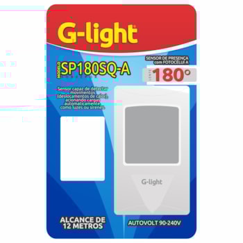 SENSOR DE PRESENÇA 180º QUADRADO BRANCO DE SOBREPOR 12M AUTOVOLT - 155.01.0001-0 G-LIGHT SENSOR DE PRESENÇA 180º QUADRADO BRANCO DE SOBREPOR 12M AUTOVOLT - 155.01.0001-0 G-LIGHT