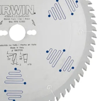SERRA CIRCULAR 250X30X1,6MM 24 DENTES MARCENARIA - IRWIN 1863687