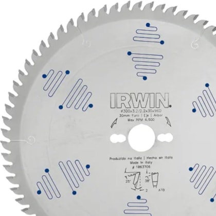 SERRA CIRCULAR 250X30X1,6MM 24 DENTES MARCENARIA - IRWIN 1863687
