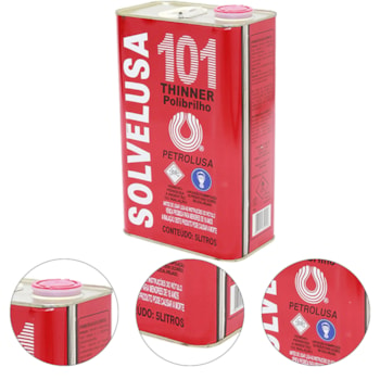 SOLVENTE SOLVELUSA THINNER 101 LATA DE 5 L - 101.10 PETROLUSA