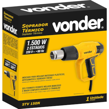 SOPRADOR TERMICO STV 150N 1500W 300º A 550ºC COM 4 BOCAIS - 6001015230 VONDER