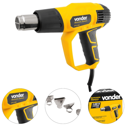 SOPRADOR TÉRMICO STV 200N 2000W 50º A 550ºC 220V COM 4 BOCAIS - 6001020230 VONDER SOPRADOR TÉRMICO STV 200N 2000W 50º A 550ºC 220V COM 4 BOCAIS - 6001020230 VONDER