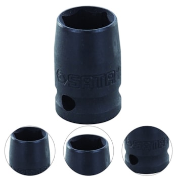 SOQUETE DE IMPACTO CURTO ENCAIXE DE 1/2" SEXTAVADO 24MM - SATA