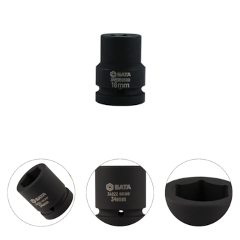 SOQUETE DE IMPACTO CURTO ENCAIXE DE 3/4" SEXTAVADO 19MM - SATA SOQUETE DE IMPACTO CURTO ENCAIXE DE 3/4" SEXTAVADO 19MM - SATA