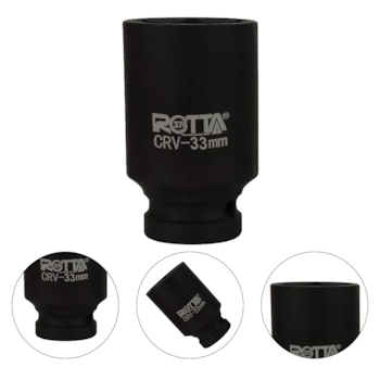 SOQUETE DE IMPACTO LONGO ENCAIXE DE 3/4" SEXTAVADO 33MM - ROTTA