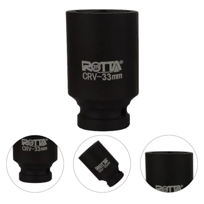 SOQUETE DE IMPACTO LONGO ENCAIXE DE 3/4" SEXTAVADO 33MM - ROTTA