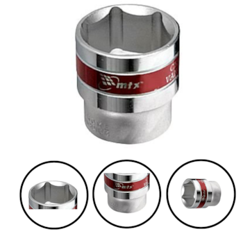 SOQUETE ENCAIXE 1/2" SEXTAVADO 12MM CRV MASTER - 131129 MTX