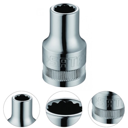 SOQUETE ESTRIADO 1/2" 9MM - ST13620SC SATA SOQUETE ESTRIADO 1/2" 9MM - ST13620SC SATA