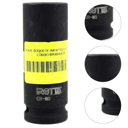 SOQUETE IMPACTO 1/2" 22MM LONGO - 200293 BRAMAIS SOQUETE IMPACTO 1/2" 22MM LONGO - 200293 BRAMAIS