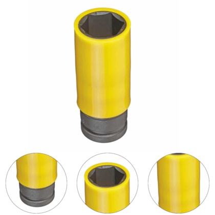 SOQUETE IMPACTO SEXTAVADO 1/2" LIGA LEVE AMARELO 19MM R63041916 - 3300586 GEDORE RED