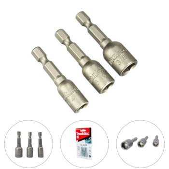 SOQUETE MAGNETICO 3 PCS 1/4POL 5/16 POL 3 - B-38847 MAKITA