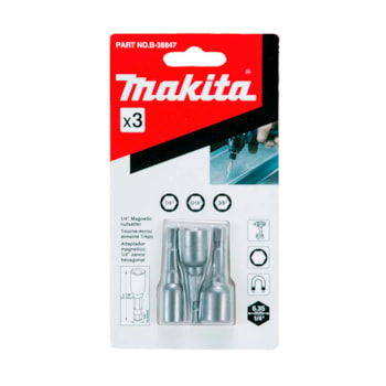 SOQUETE MAGNETICO 3 PCS 1/4POL 5/16 POL 3 - B-38847 MAKITA