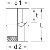 SOQUETE SEXTAVADO 3/8" GEDORE 014027