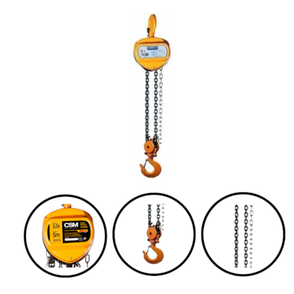 TALHA MANUAL DE CORRENTE 3,0 TONELADA ELEVAÇÃO 5,0 M - 71000604 CSM