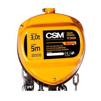 TALHA MANUAL DE CORRENTE 3,0 TONELADA ELEVAÇÃO 5,0 M - 71000604 CSM TALHA MANUAL DE CORRENTE 3,0 TONELADA ELEVAÇÃO 5,0 M - 71000604 CSM