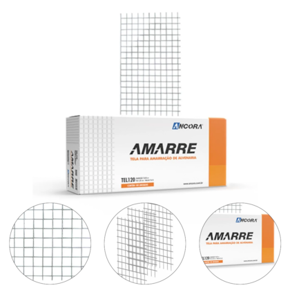 TELA PARA AMARRAÇÃO DE ALVENARIA 1,2 X 105 X 500MM - TEL105 ANCORA TELA PARA AMARRAÇÃO DE ALVENARIA 1,2 X 105 X 500MM - TEL105 ANCORA