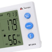 TERMÔMETRO HIGRÔMETRO RELÓGIO MINIPA MT-241 A SENSOR EXTERNO