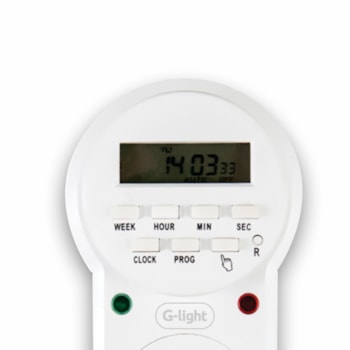 TIMER DIGITAL BRANCO 10A AUTOVOLT - 153.02.0001-0 G-LIGHT