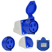 TOMADA INDUSTRIAL DE SOBREPOR 16A 3P (2P+T) 6H 220V AZUL IP44 ETSI162P220 - 1316 ELITEK TOMADA INDUSTRIAL DE SOBREPOR 16A 3P (2P+T) 6H 220V AZUL IP44 ETSI162P220 - 1316 ELITEK