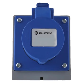 TOMADA INDUSTRIAL DE SOBREPOR 32A 3P (2P+T) 6H AZUL IP44 ETSI322P220 - 1996 ELITEK TOMADA INDUSTRIAL DE SOBREPOR 32A 3P (2P+T) 6H AZUL IP44 ETSI322P220 - 1996 ELITEK
