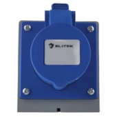 TOMADA INDUSTRIAL DE SOBREPOR 32A 5P (3P+N+T) 9H 220V AZUL IP44 ETSI323PN220 - ELITEK