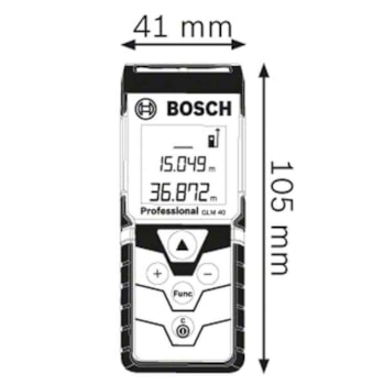 Trena Laser de Distâncias Profissional Bosch - GLM 40 - 0601072900