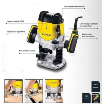 Tupia Eletrônica De Mergulho Coluna Pinças de 6mm - 8mm - Strr1200 Stanley Tupia Eletrônica De Mergulho Coluna Pinças de 6mm - 8mm - Strr1200 Stanley